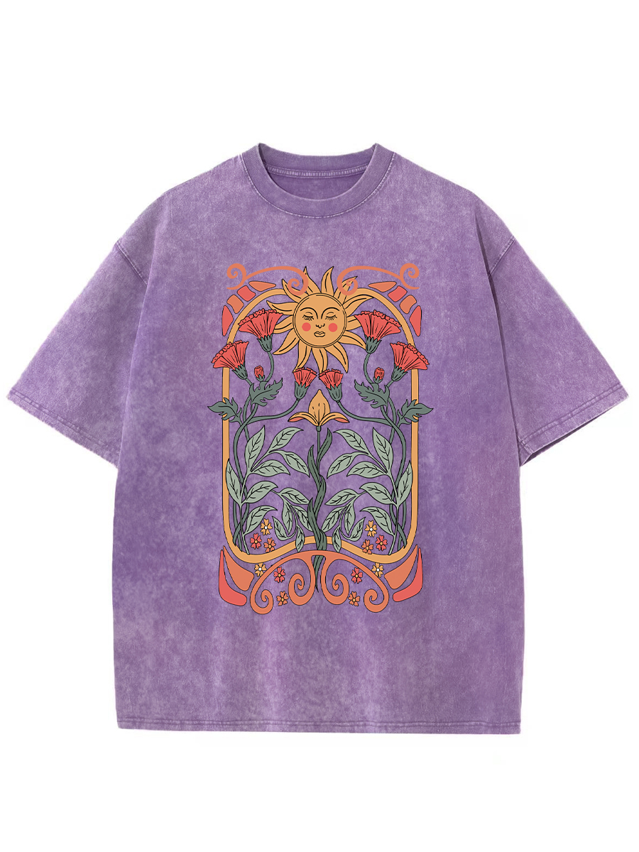 Vintage Boho Wildflowers Washed T-Shirt