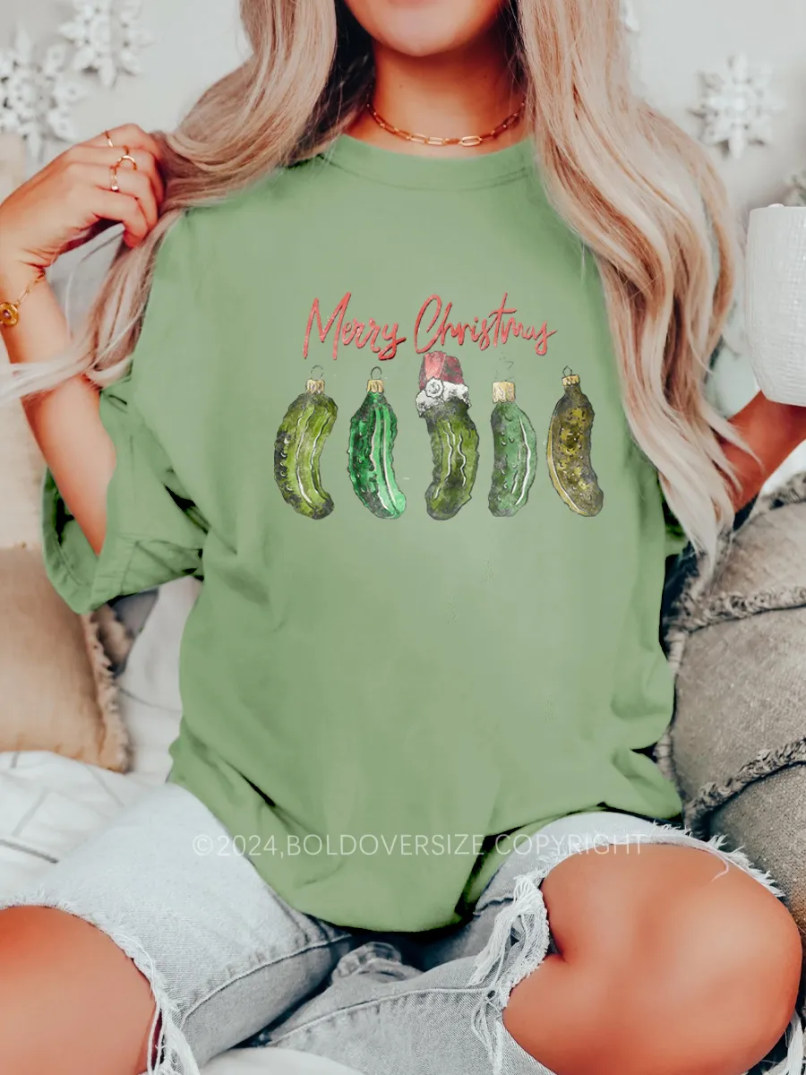 Vintage Merry Christmas Pickle T-Shirt