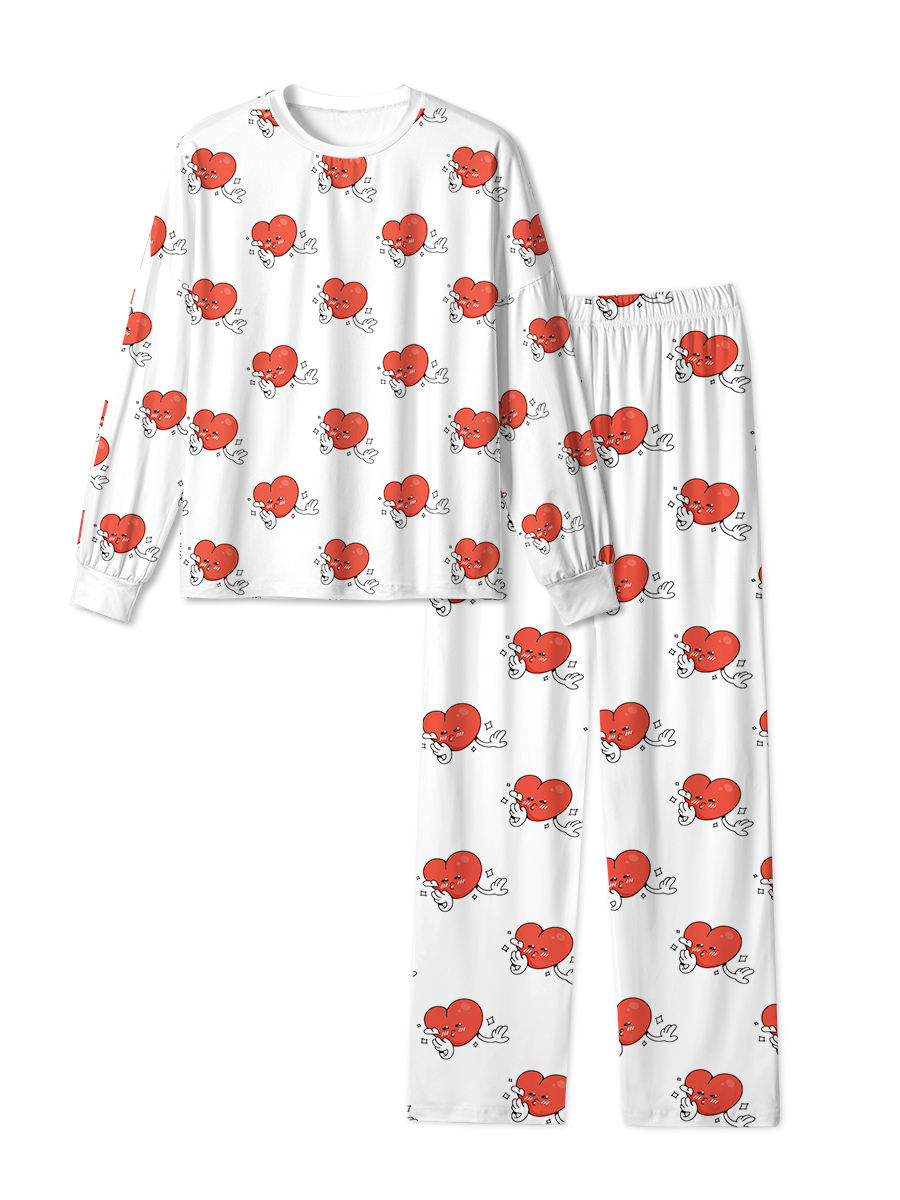 Vintage Red Cartoon Heart Pajama