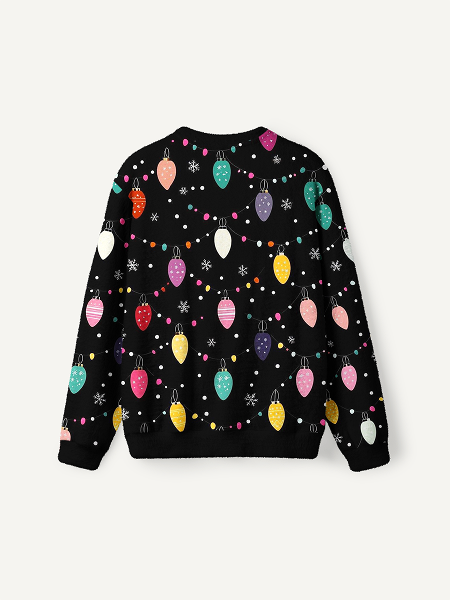 Vintage Colorful Christmas Bulbs And Snowflakes Ugly Sweater