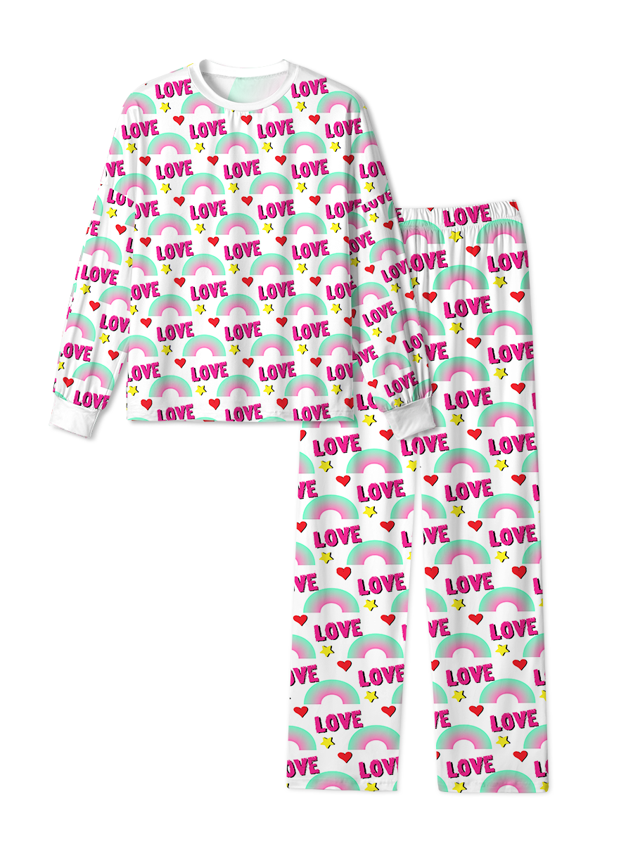 Vintage Rainbow Love Pop Cute Heart Pajama
