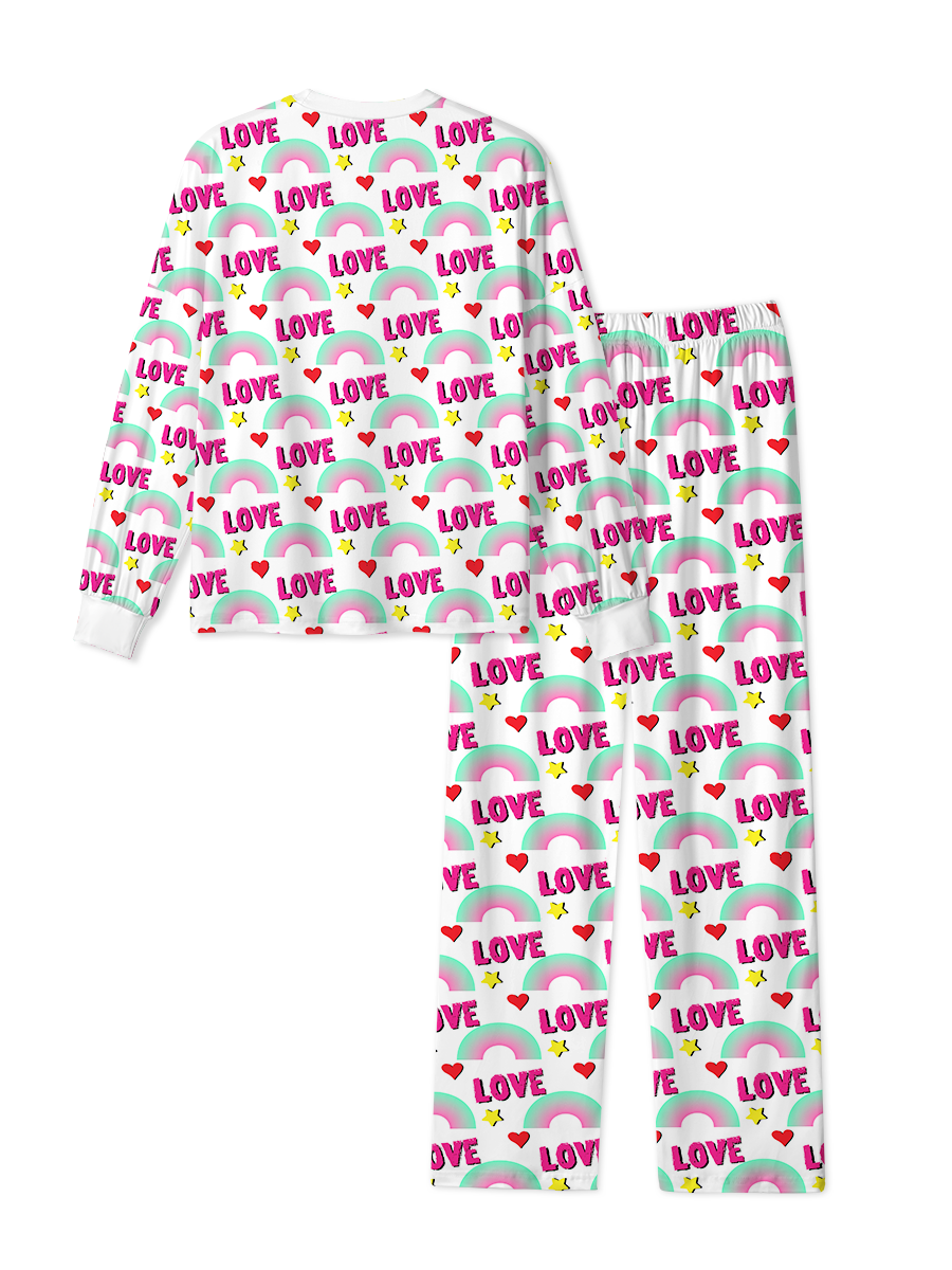 Vintage Rainbow Love Pop Cute Heart Pajama