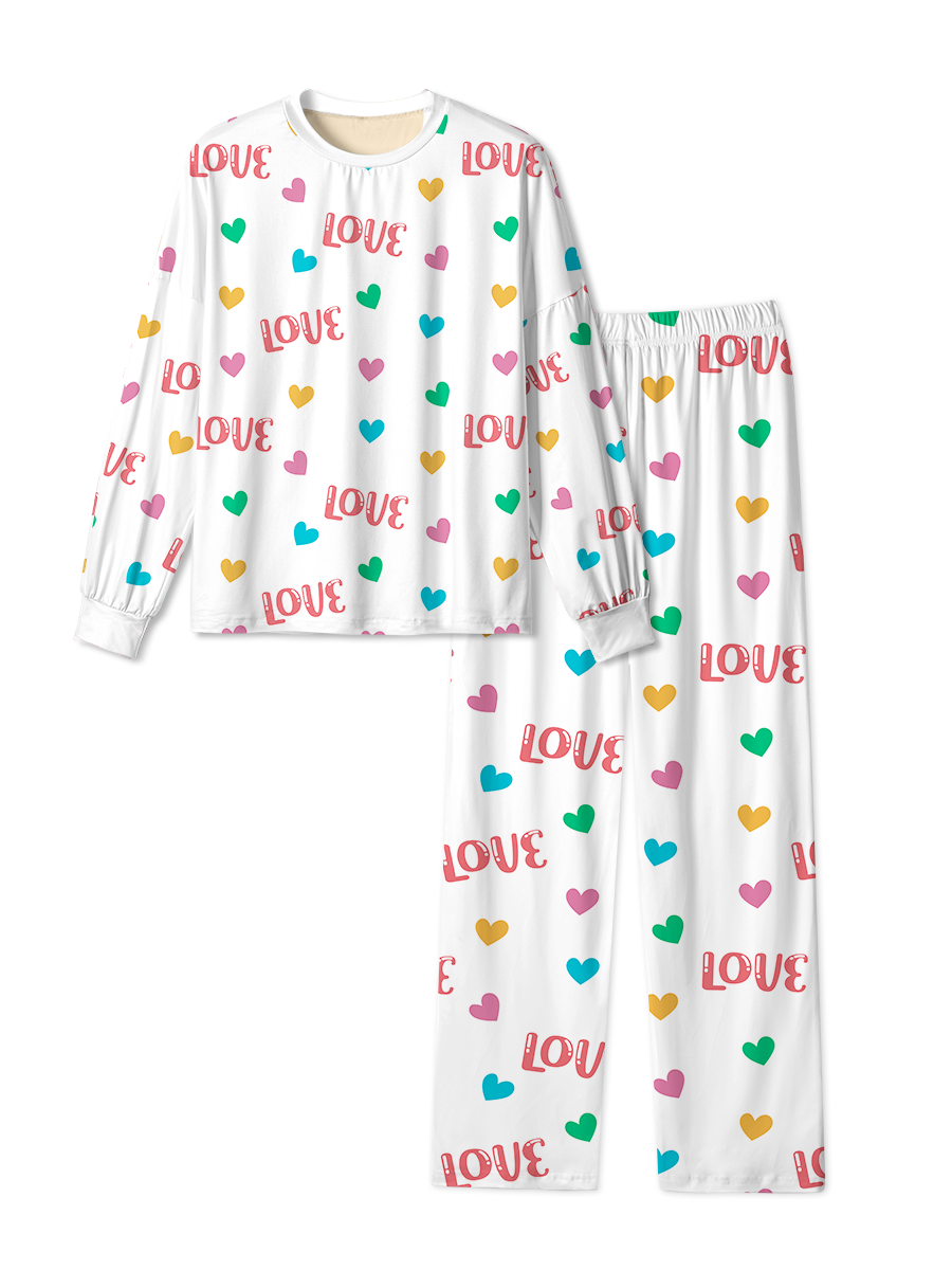 Vintage Colorful Heart Love Pop Pajama