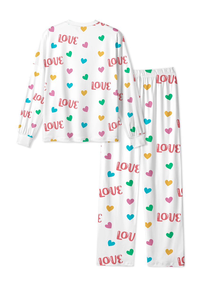 Vintage Colorful Heart Love Pop Pajama