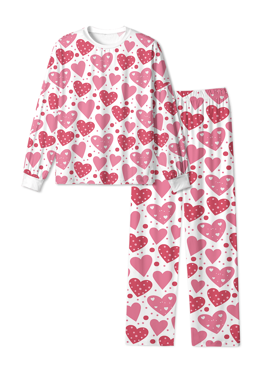 Vintage Polka Dot Heart Cute Pop Pajama