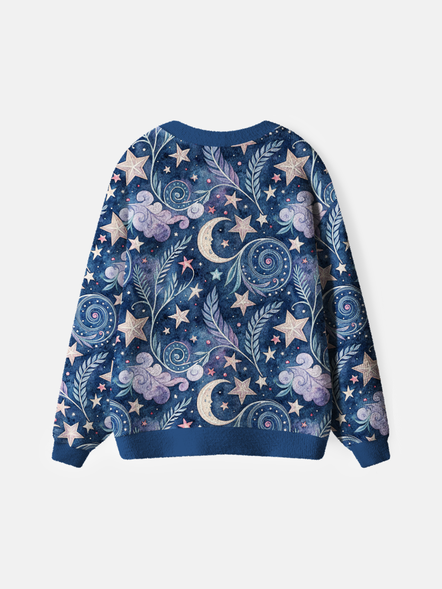 Vintage Crescent Moon And Mushrooms Cardigan Sweaters