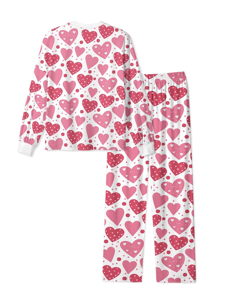 Vintage Polka Dot Heart Cute Pop Pajama