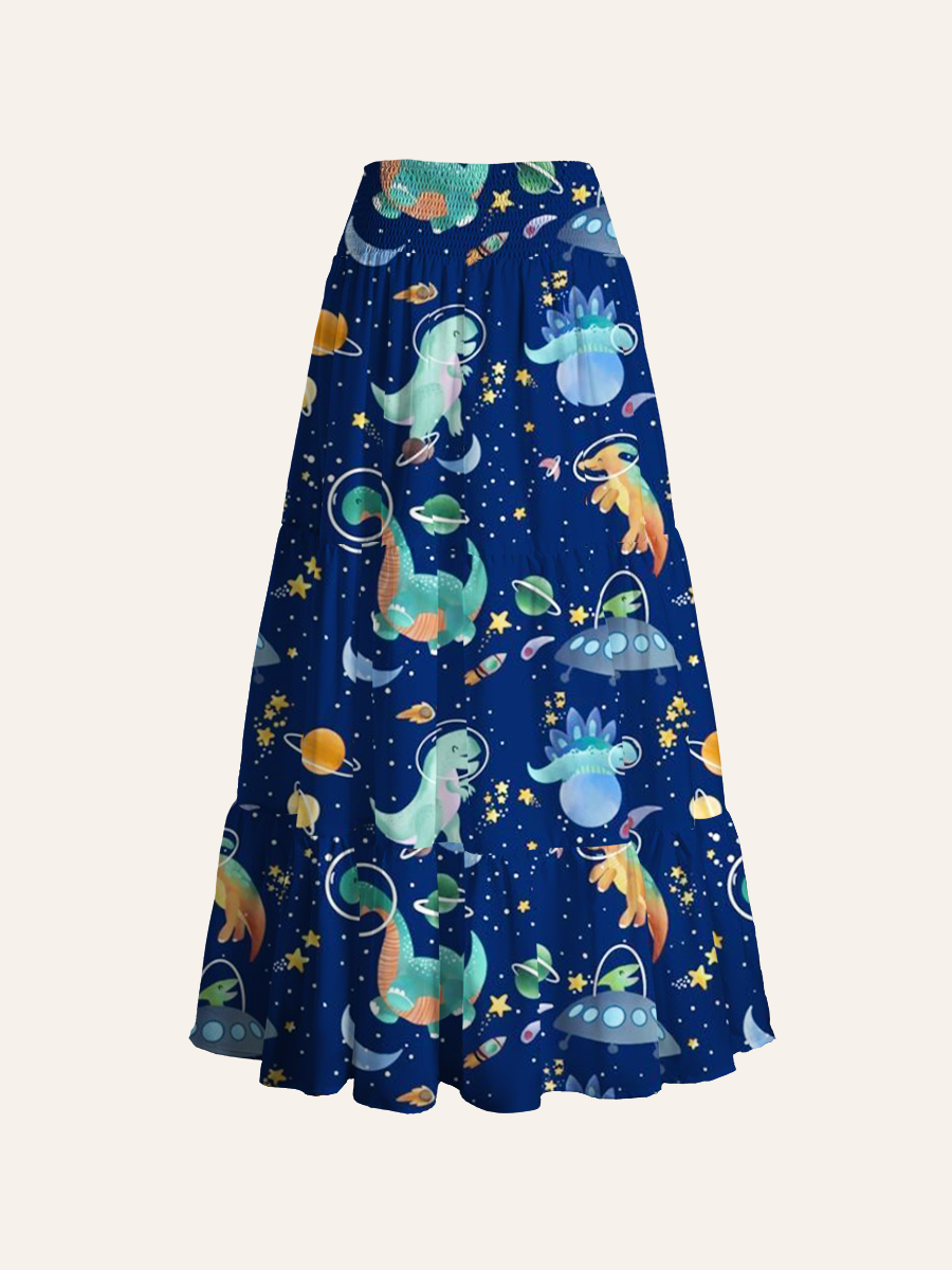 Space Dinosaur Convertible Maxi Skirts