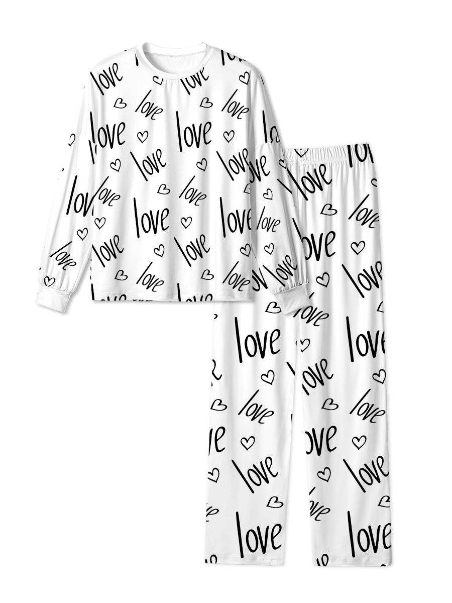 Vintage Black White Love Pop Heart Pajama