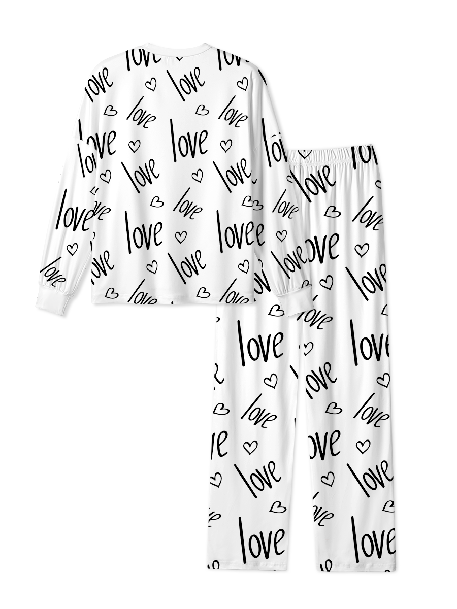 Vintage Black White Love Pop Heart Pajama