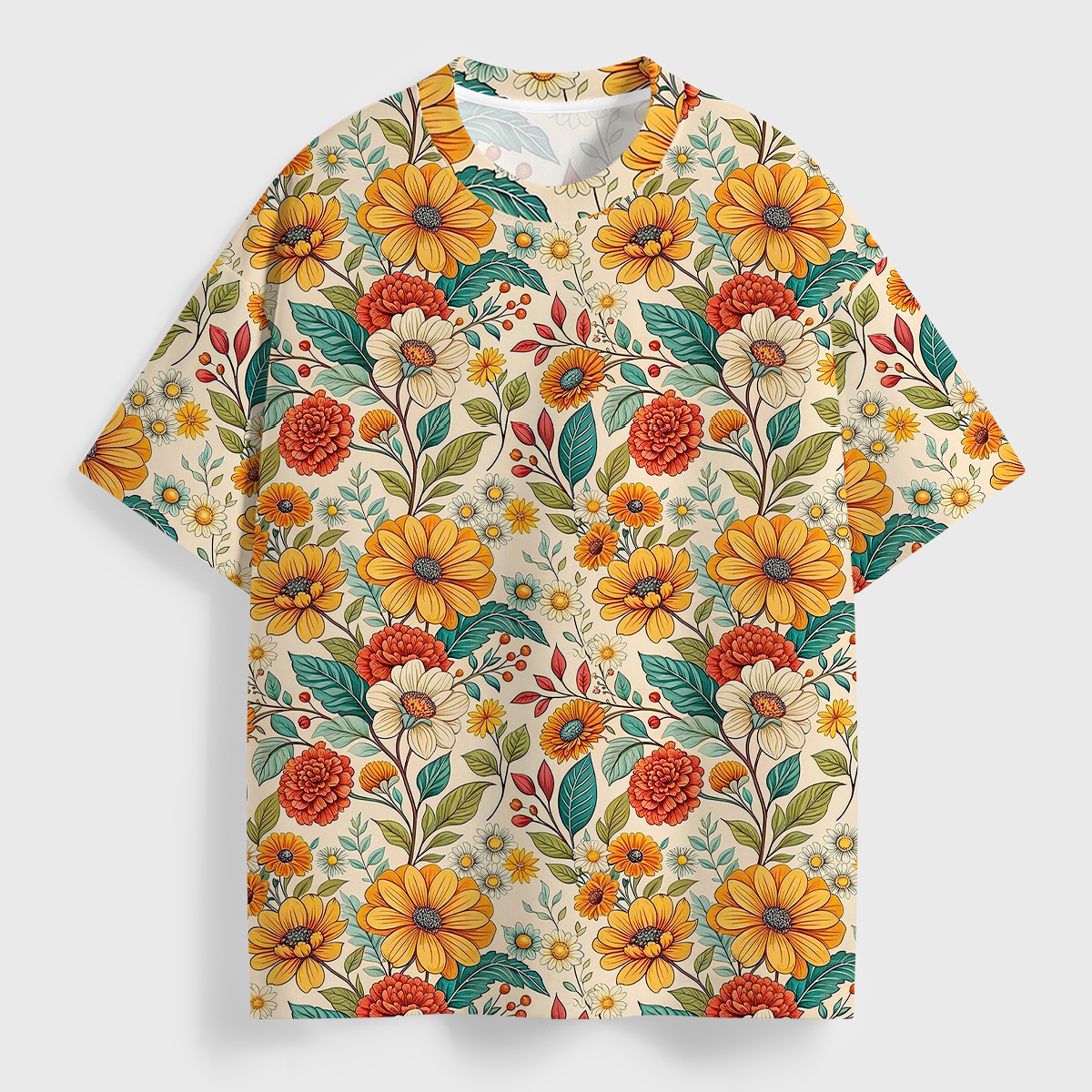 Vintage Boho Botanical All Over Print T-Shirt