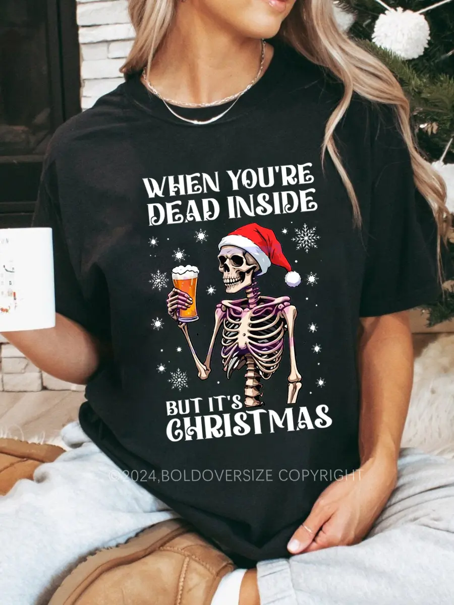 Vintage Skeleton Drinking Beer T-Shirt