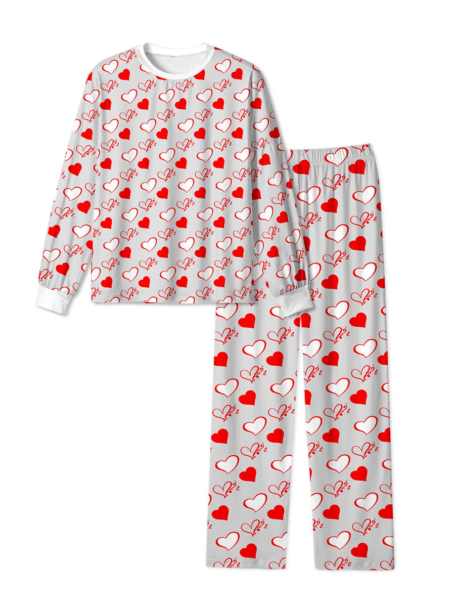 Vintage Red Grey Heart Pop Pajama
