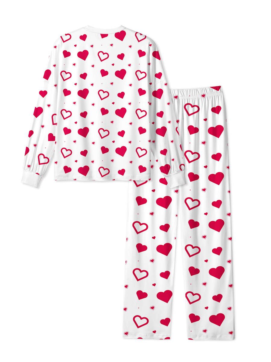 Vintage White Red Heart Pop Pajama