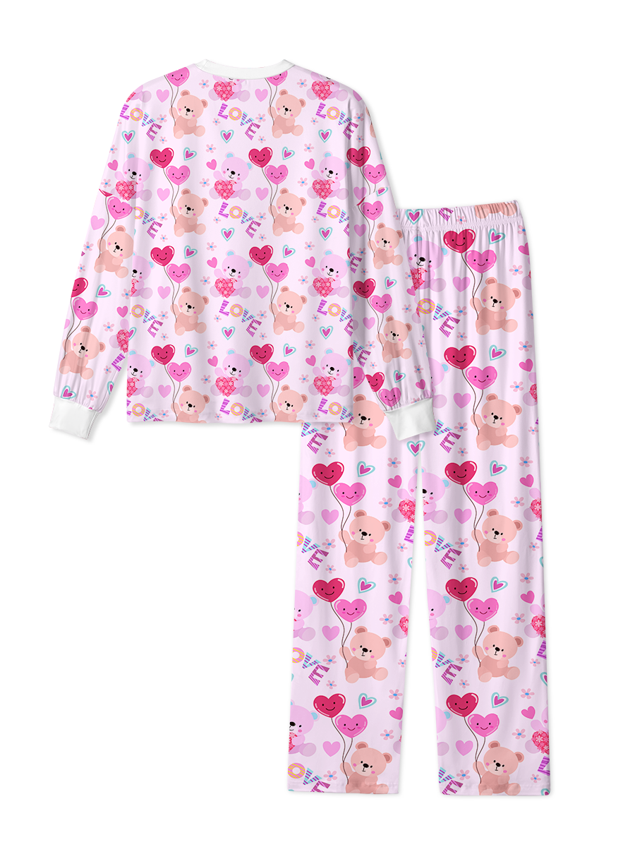 Vintage Teddy Bear Love Pop Heart Pajama