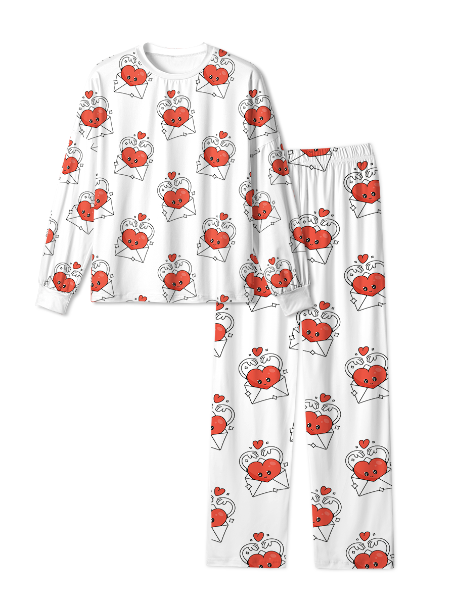 Vintage Heart Envelope Cute Pop Pajama
