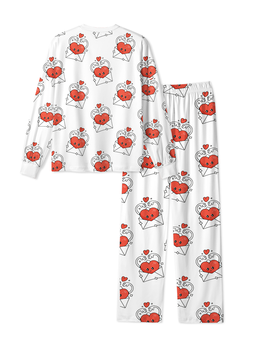 Vintage Heart Envelope Cute Pop Pajama