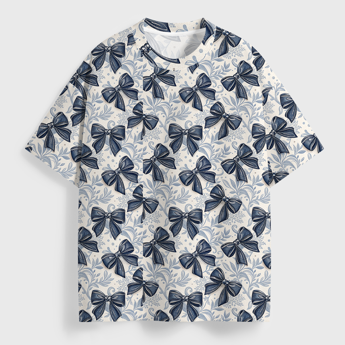 Vintage Bow Floral All Over Print T-Shirt