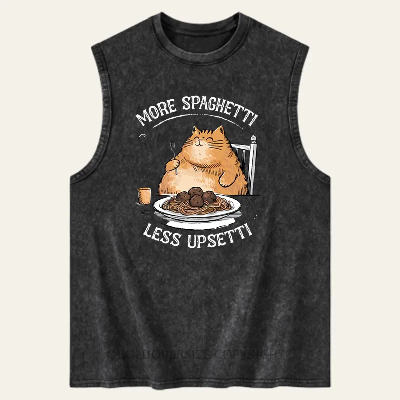 Vintage More Spaghetti Less Upsetti Washed Tank