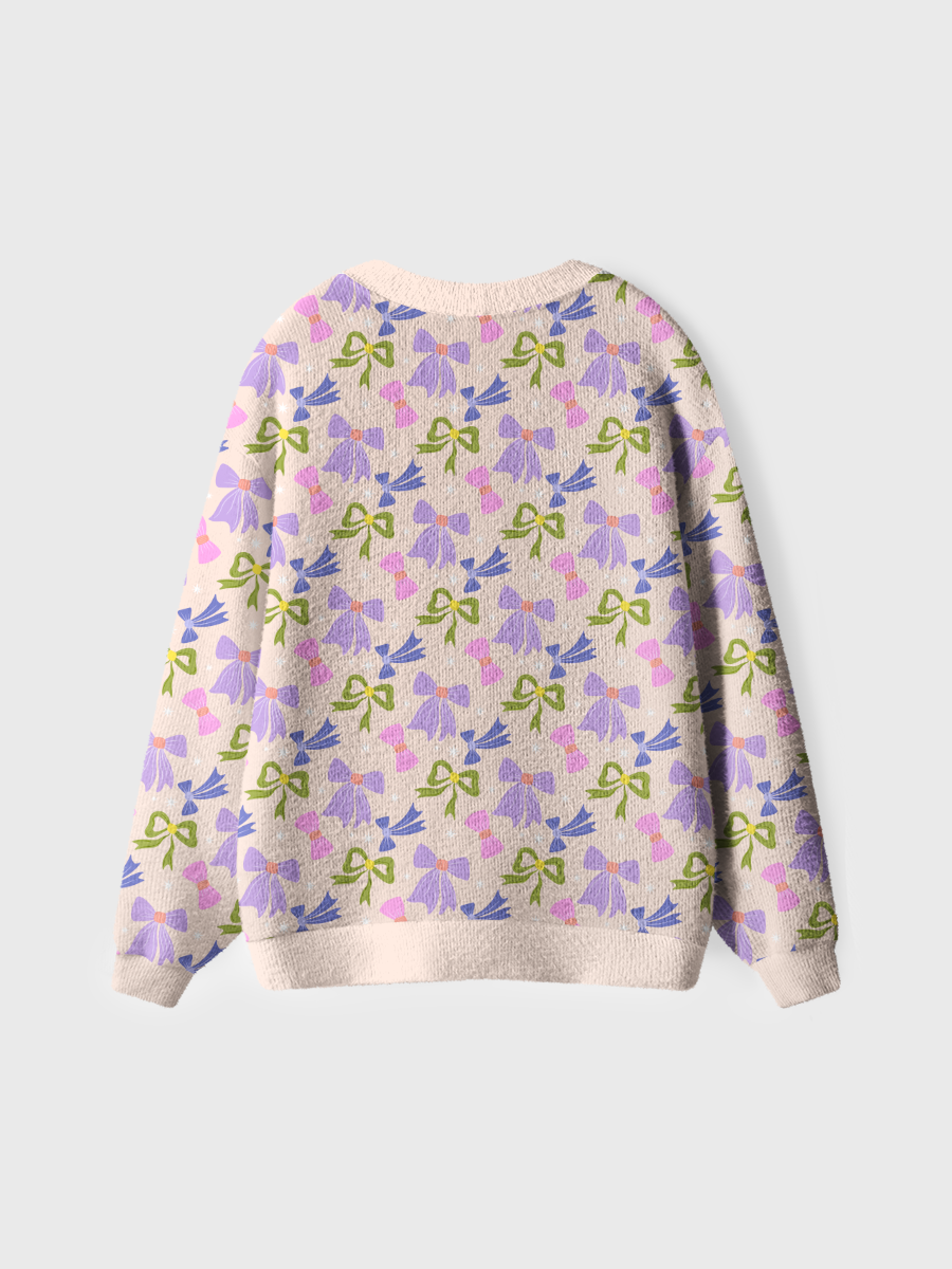 Vintage  Colorful Bow Star Pop Ugly Cardigan Sweaters