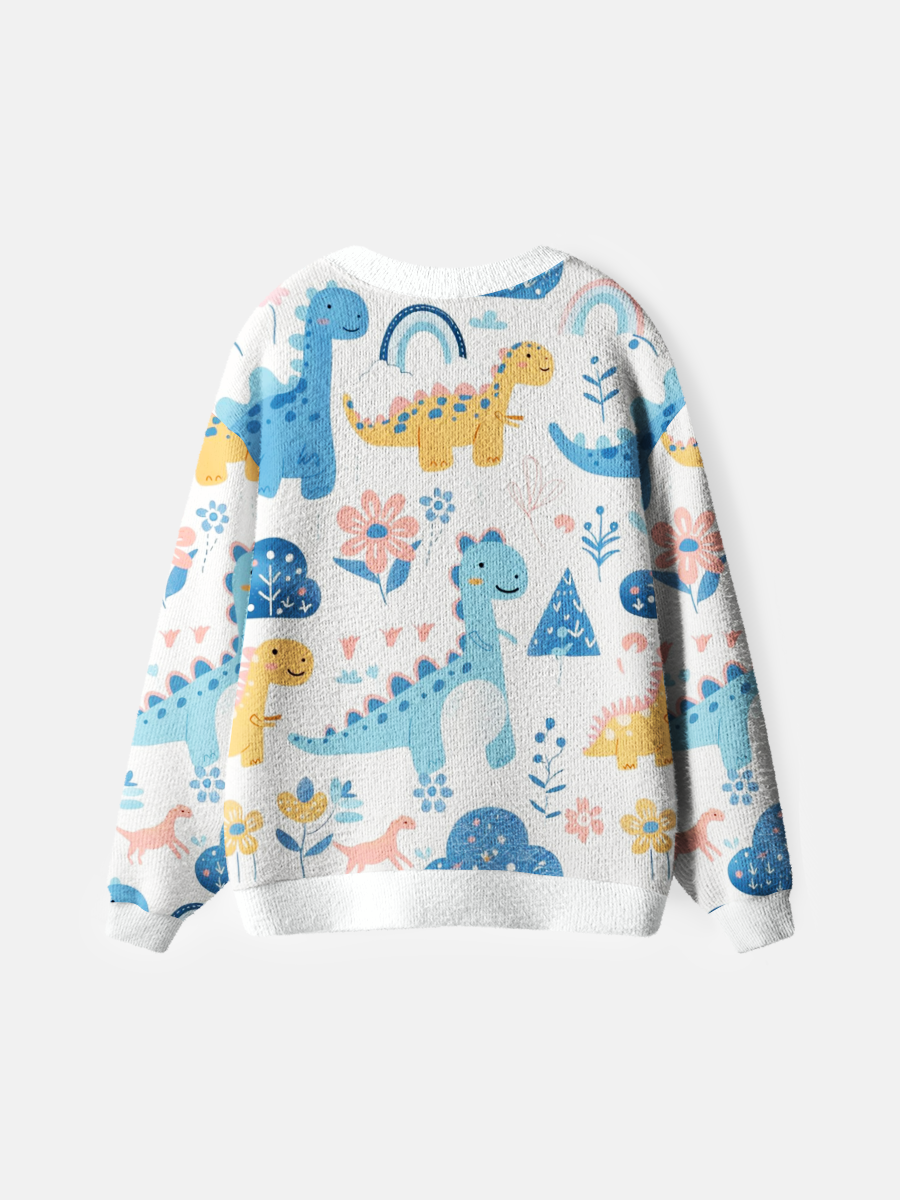 Vintage Cute Pastel Dinosaur Cardigan Sweaters