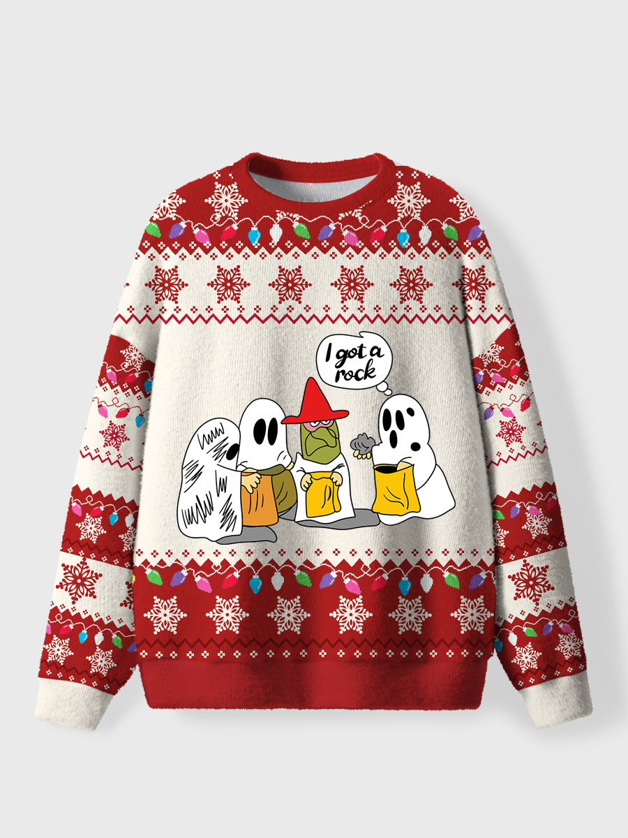 Vintage I Got A Rock Ghost Ugly Sweater