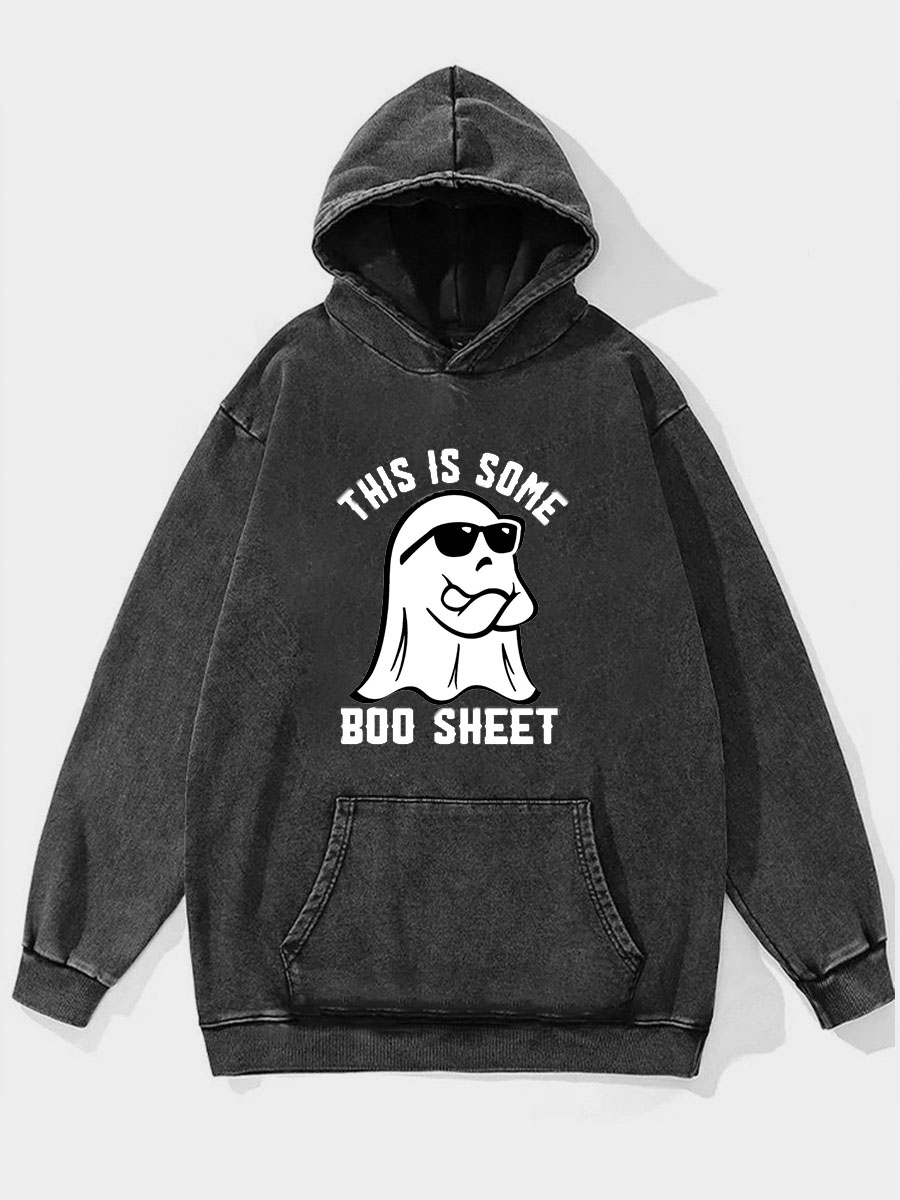 Plus Size This is Some Boo Sheet Washed Hoodie