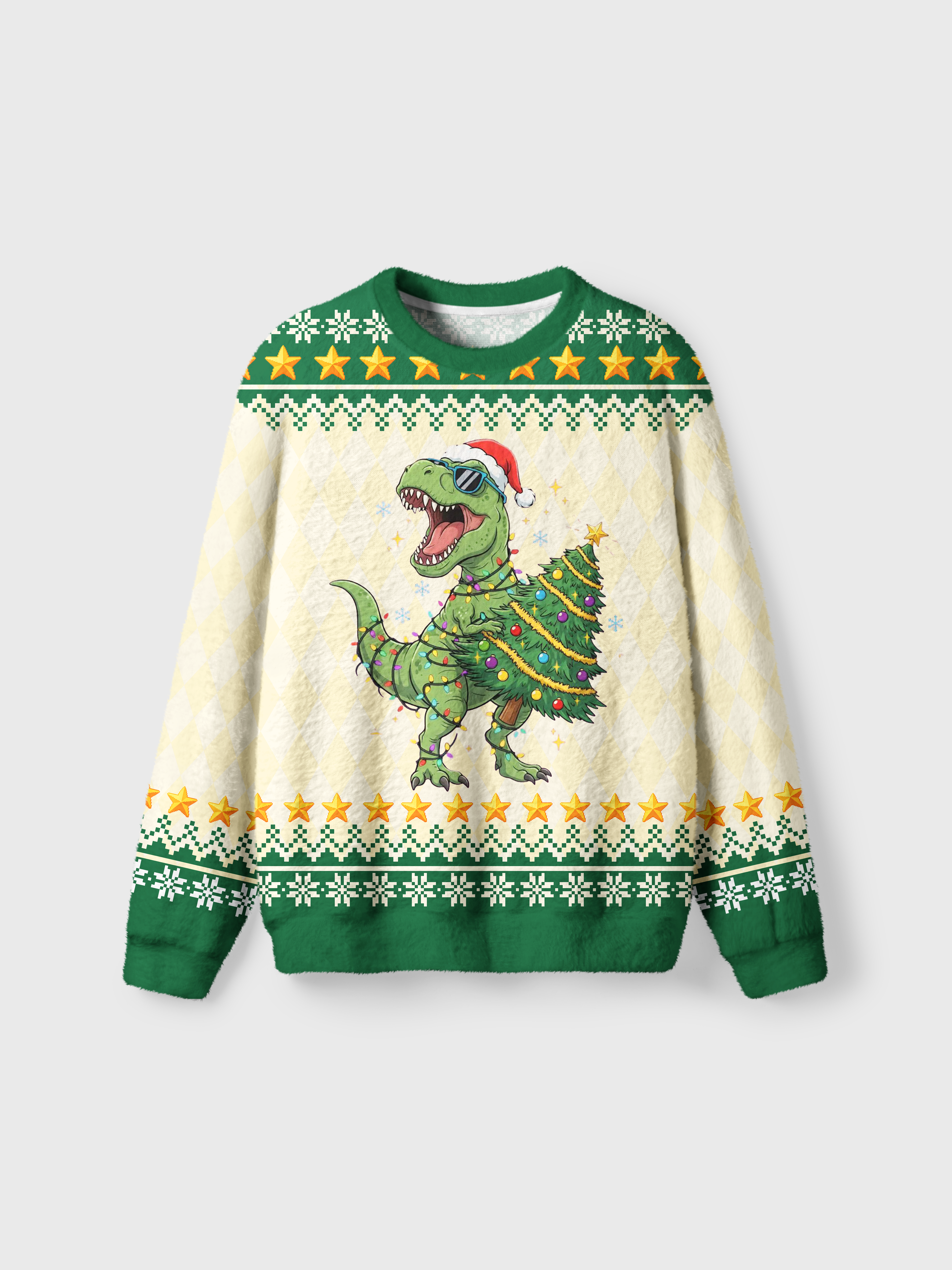 Vintage Party Dinosaur Ugly Sweater