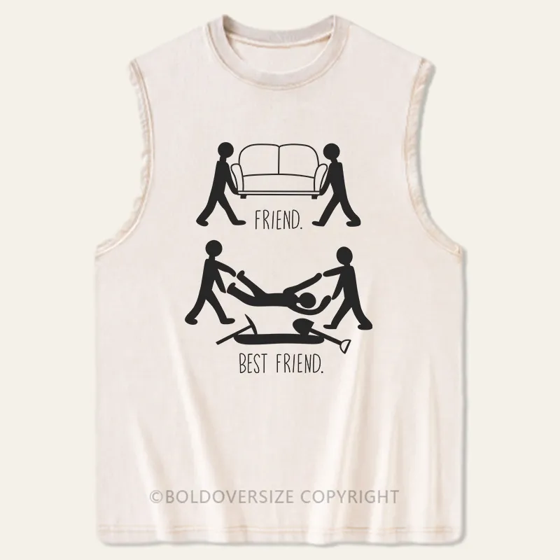 Vintage Friend Vs Best Friend Washed Tank