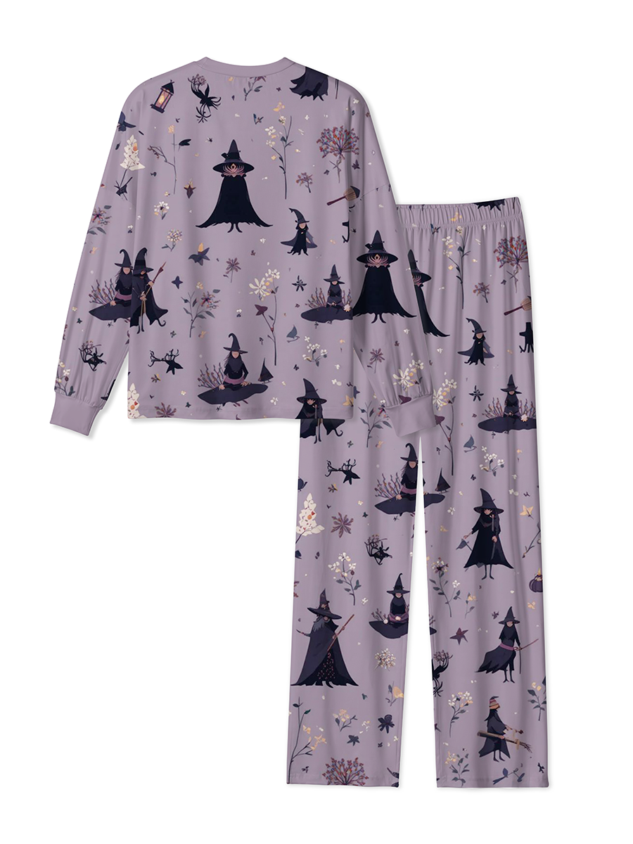 Vintage Forest Witch Cottage Halloween Pajamas