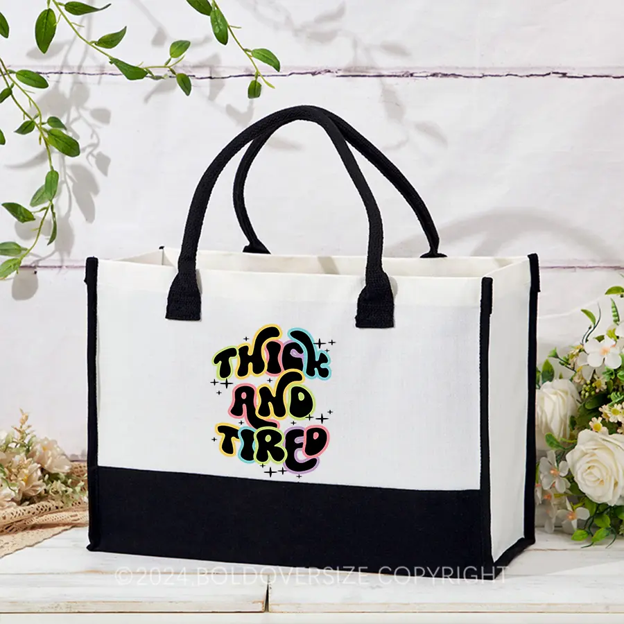 Vintage Thick And Tired Tote Handbags