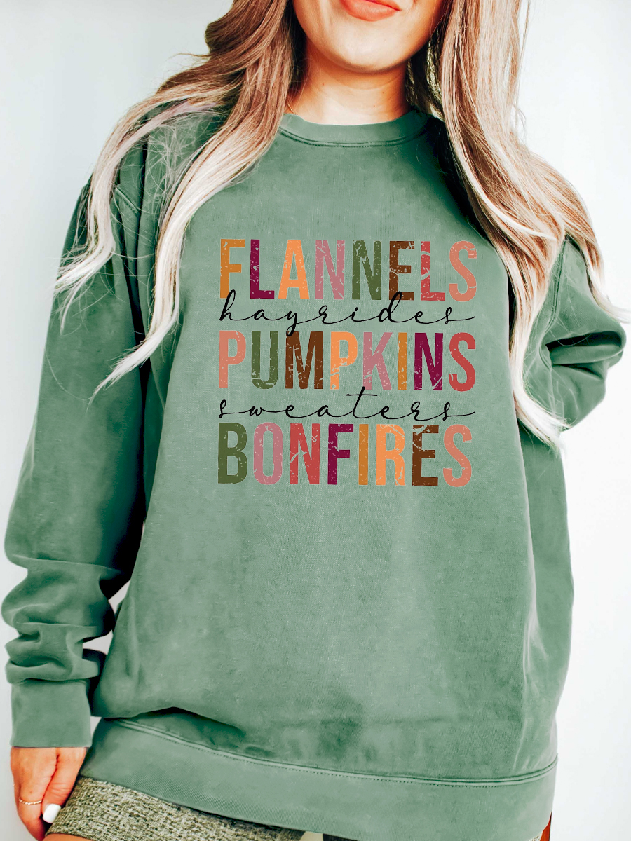 Flannels Pumpkins And Bonfire Sweatshirt