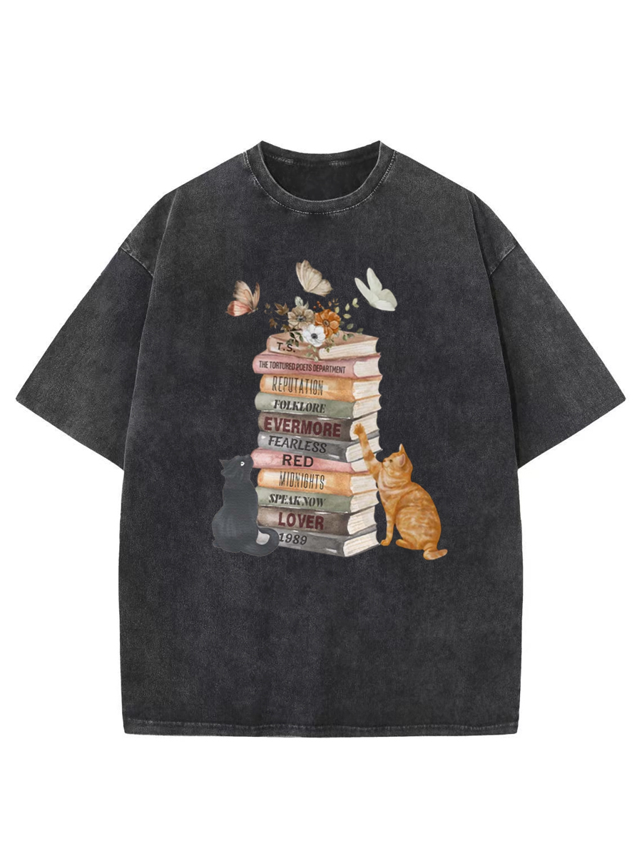 Vintage Albums As Books Washed T-Shirt