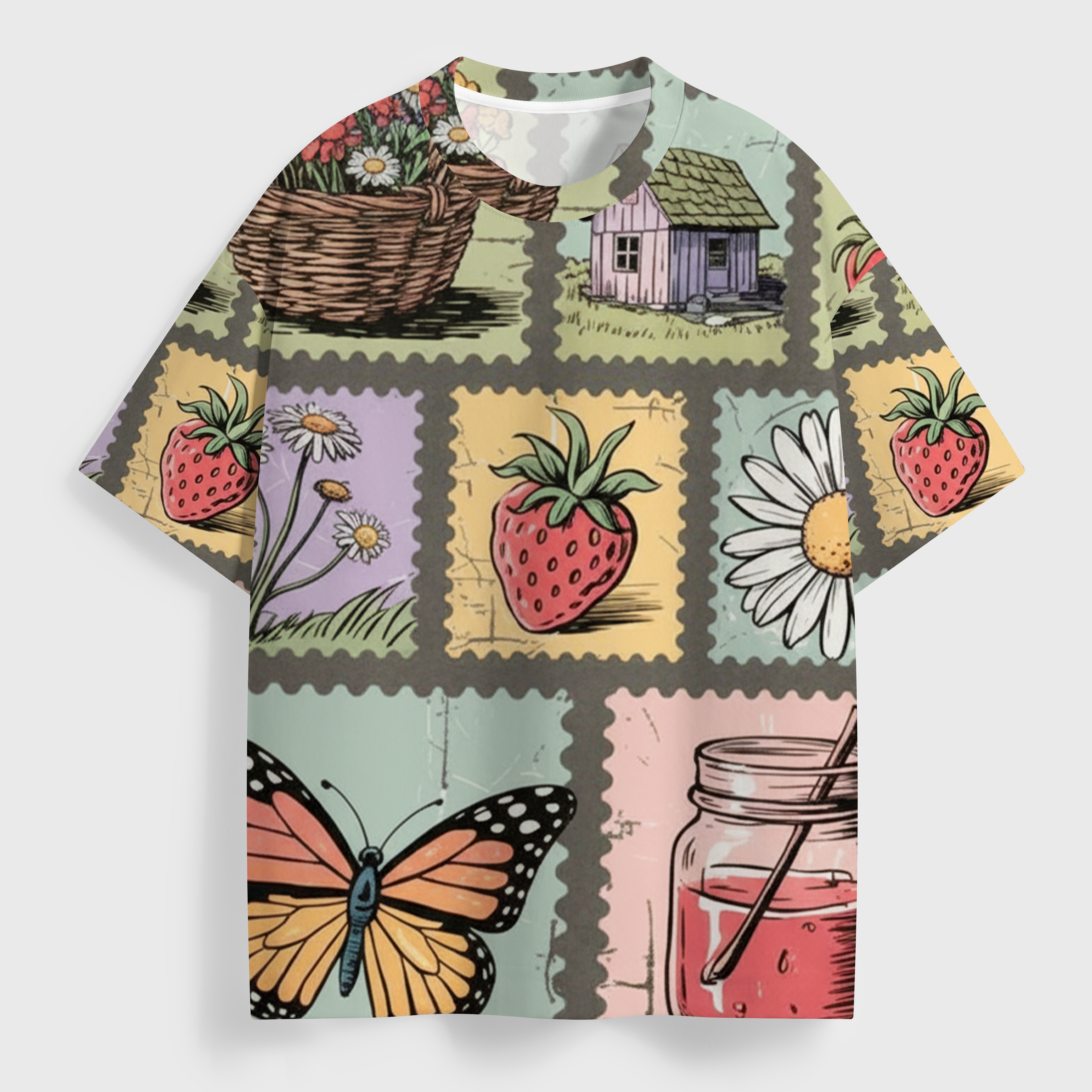 Vintage Butterfly & Jam All Over Print T-Shirt