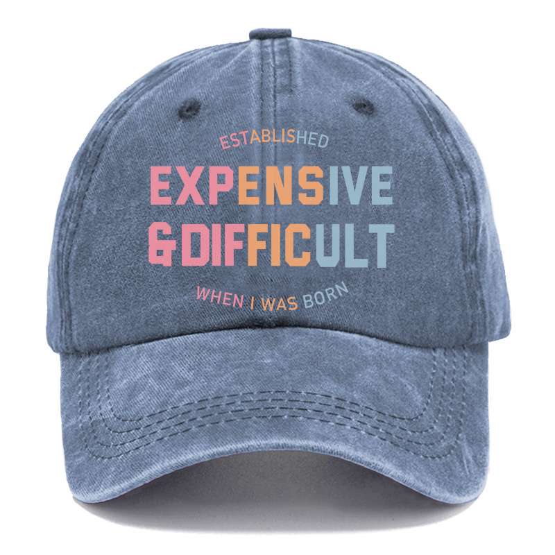 Vintage Expensive & Difficult Washed T-Shirt Washed Cap