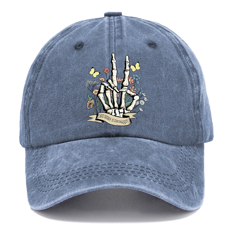 Vintage Good Energy Is Contagious Washed Cap