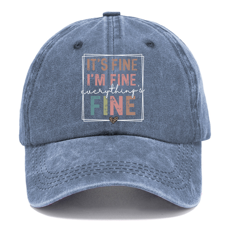 Vintage Plus Size Everything Is Fine Washed Cap