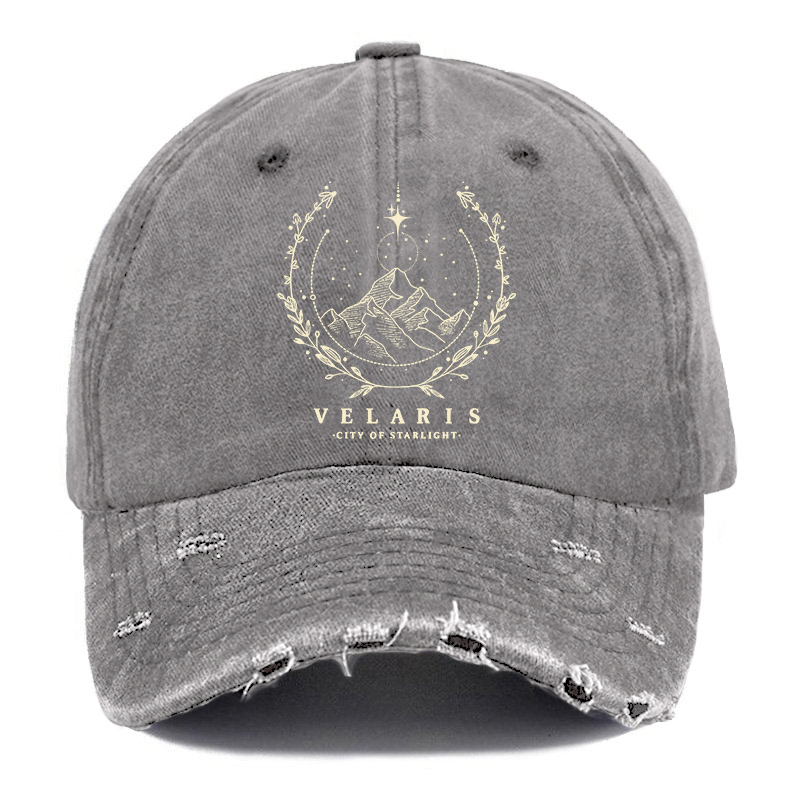Vintage Style Velaris Washed Book Ripped Washed Cap