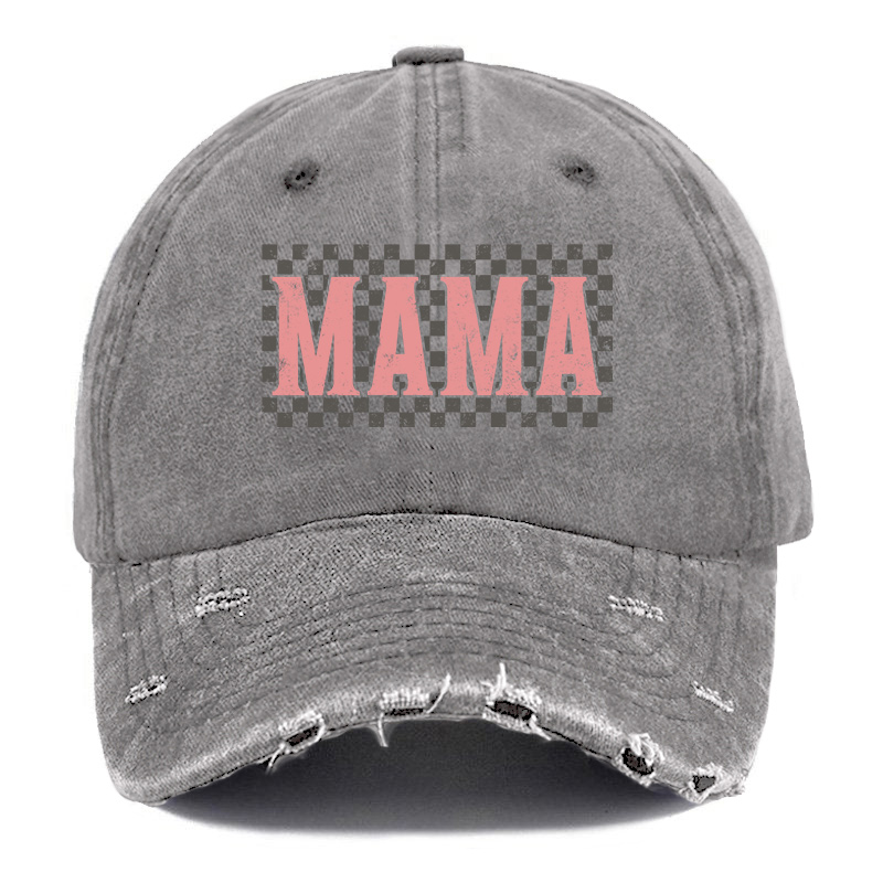 Vintage Retro Boho Mama Ripped Washed Cap