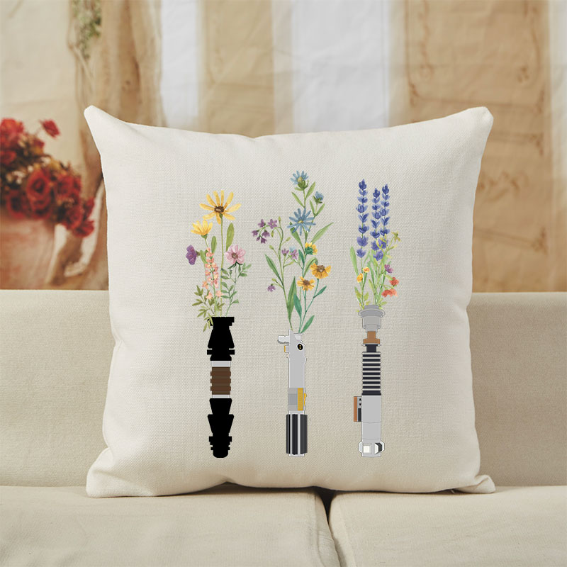 Vintage Floral Lightsaber Cushion Pillow