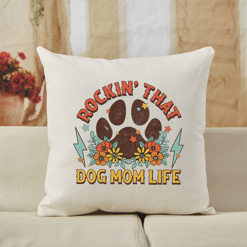 Vintage Dog Mom Cushion Pillow
