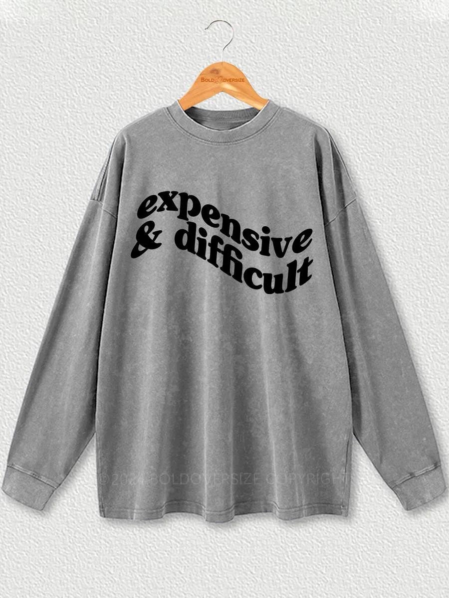 Vintage Expensive And Difficult Puff Washed Long Sleeve Shirt