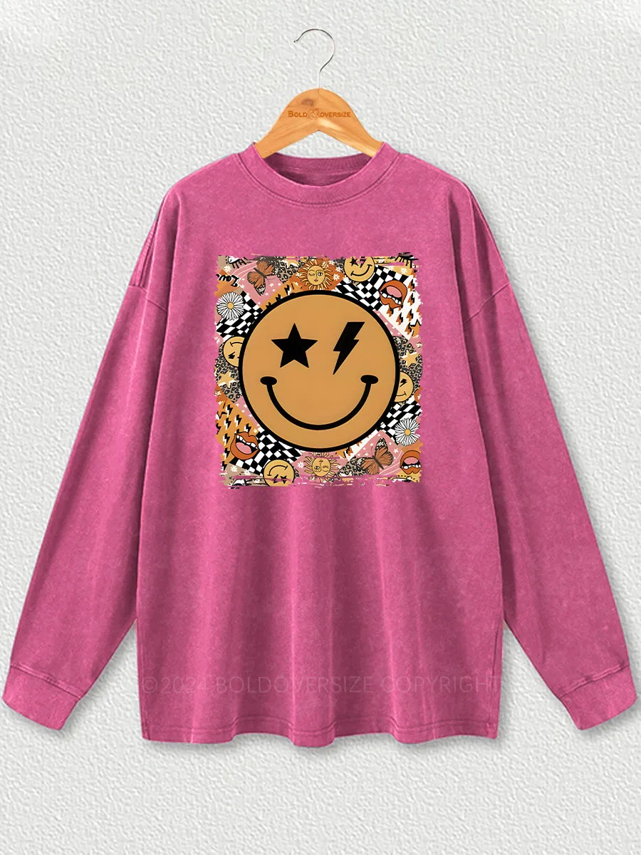 Vintage Smile Washed Long Sleeve Shirt