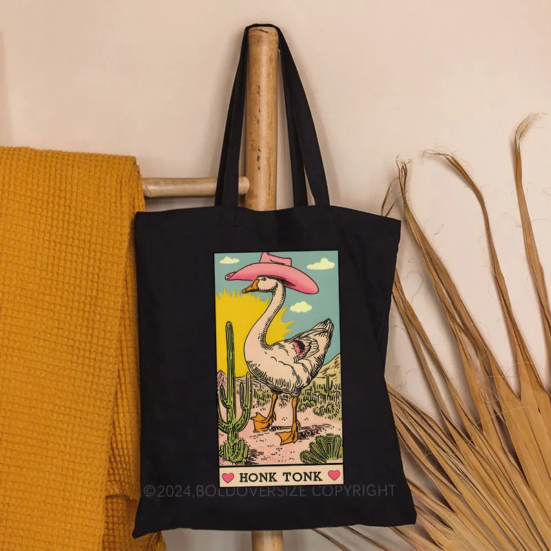 Vintage Honk Tonk Goose Tote Bag