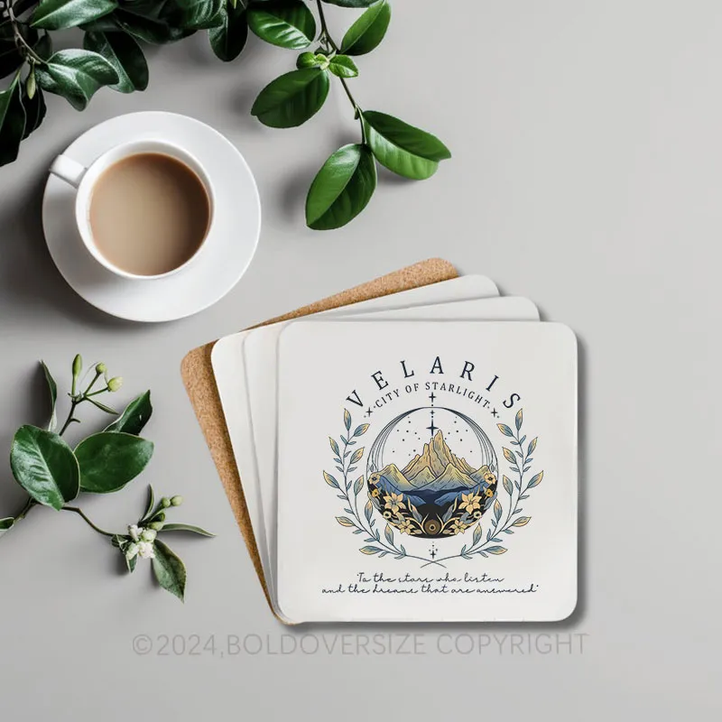 Vintage He Night Court Velaris City Of Starlight Novel Corkwood Coaster