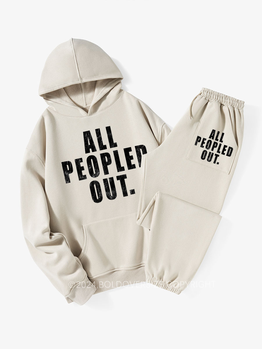 Vintage All Peopled Out Fleece Hoodie Suit