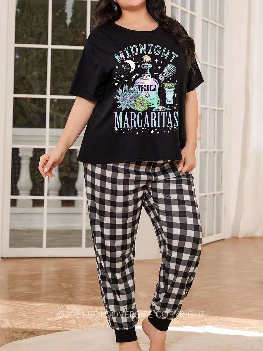 Vintage Midnight Tequila Plaid Christmas Pajama Set