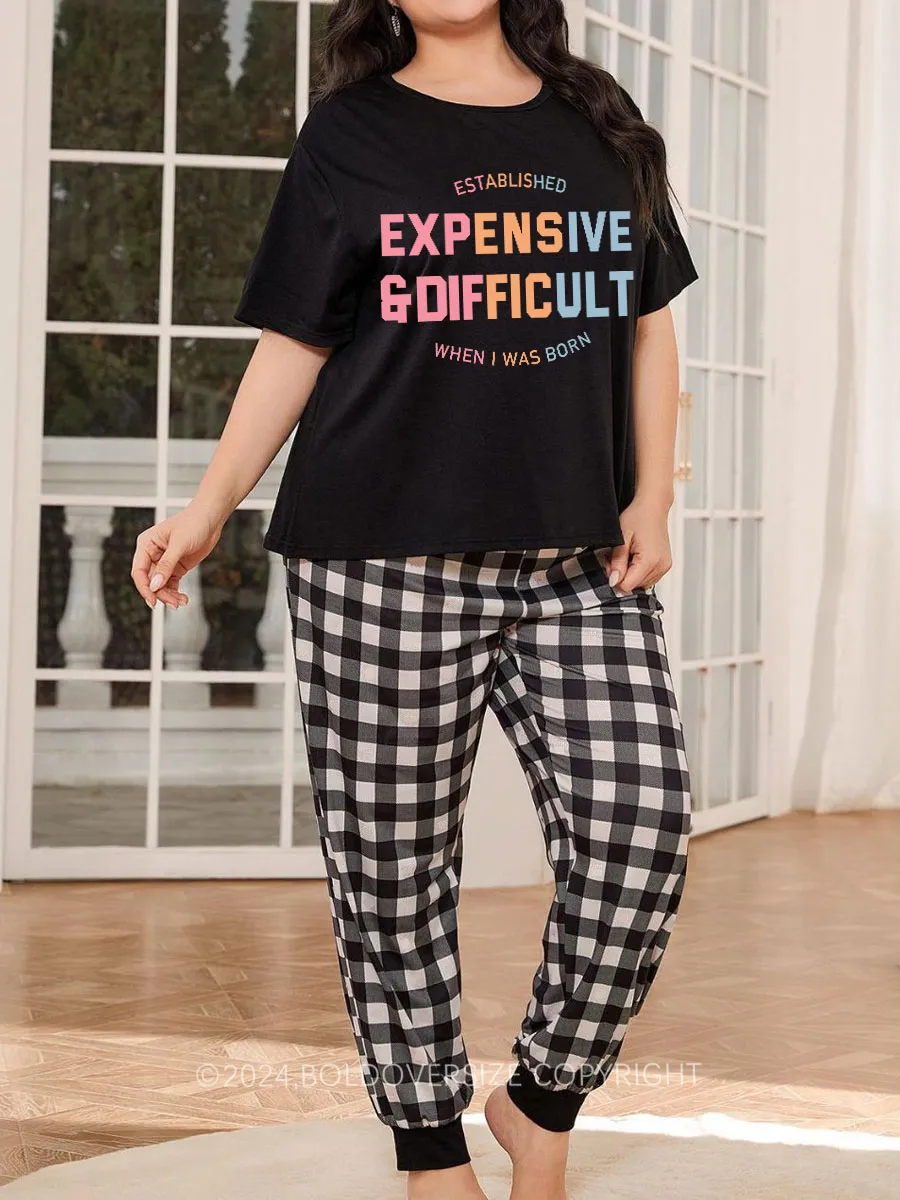 Vintage Expensive & Difficult Plaid Christmas Pajama Set