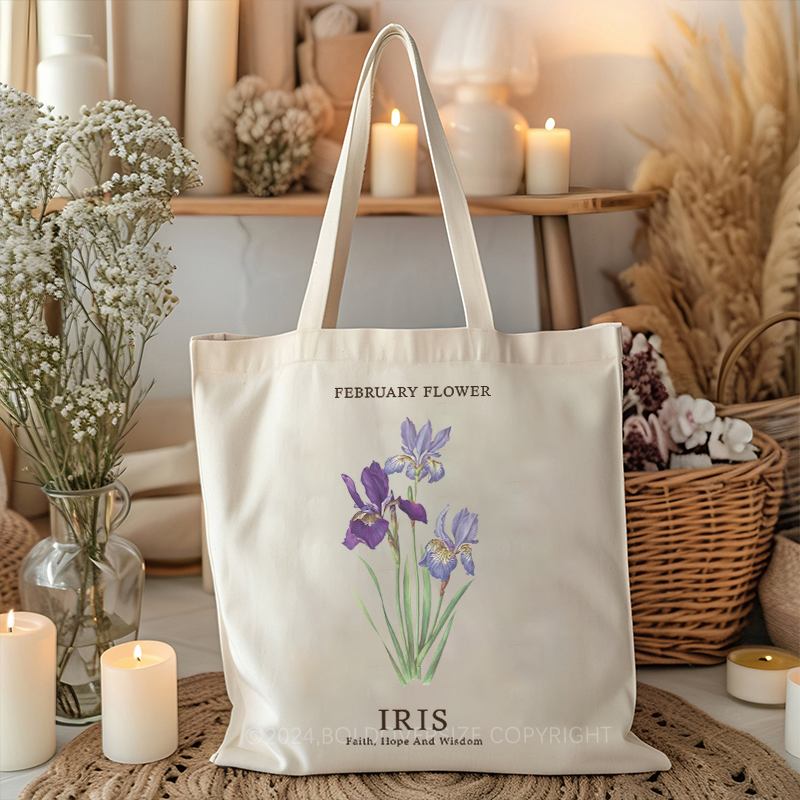 Vintage February Floral Tote Bag