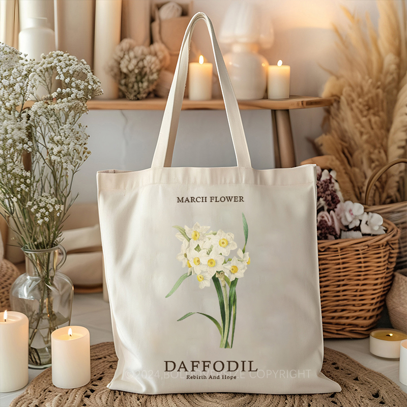 Vintage March Floral Tote Bag